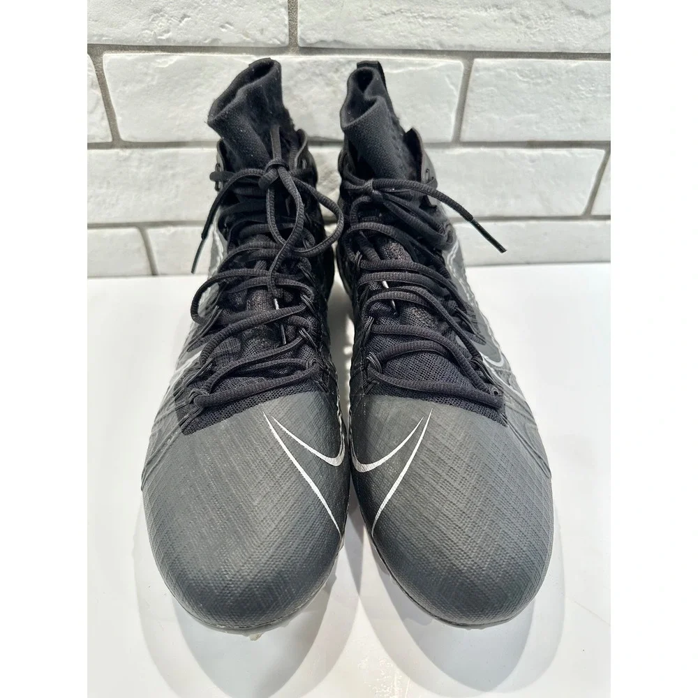 Nike‎ Huarache Lacrosse Cleats SZ 14 Black White Men's Mid Top Athletic Shoes